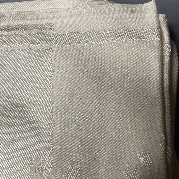 Vintage Cloth Dinner Napkins Set Of 8 Square 17" Damask Beige Foliage Floral - Picture 7 of 7